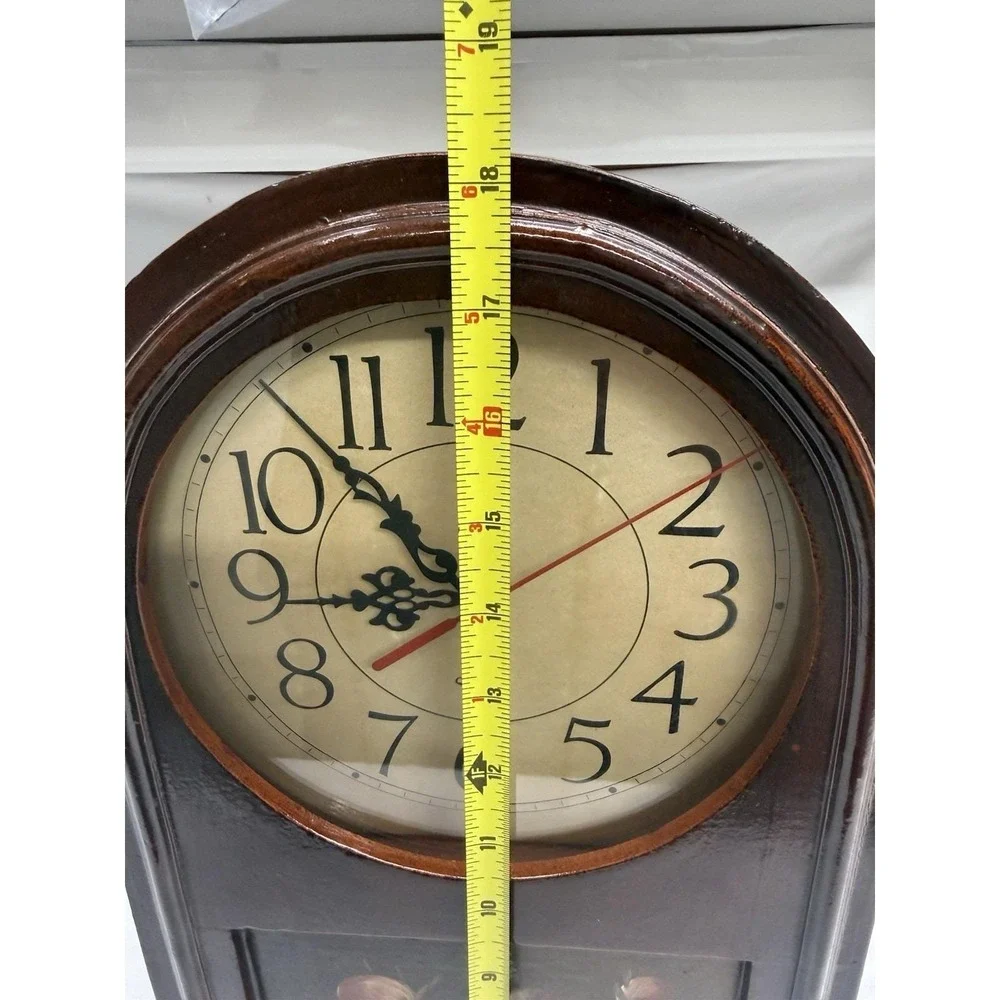 Vintage Hand Painted Mantel Wood Clock Cottagecore Floral Design